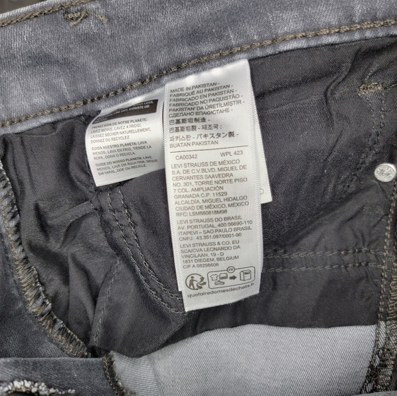 Levi's 314 Shaping Straight Women Gray Jeans Mid Rise Hypersoft Size 26x32 (1) - Picture 7 of 8